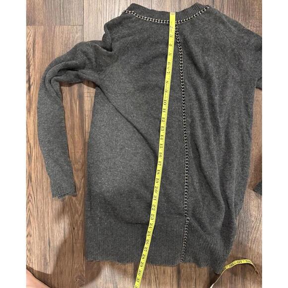Allsaints Wool/Cashmere Chain Jumper Sweater Tunic Charcoal gray sz US6 - Picture 6 of 6